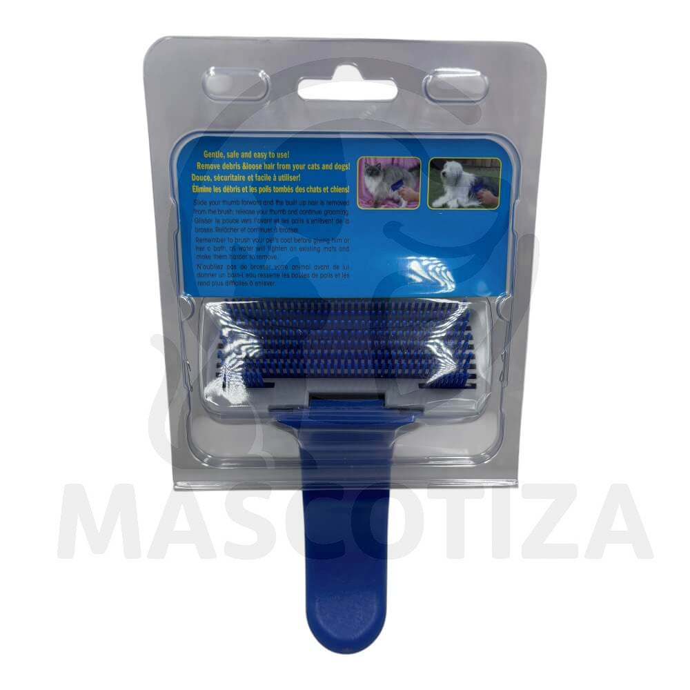 Peine Azul con Botón Retractable