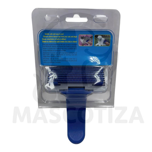 Peine Azul con Botón Retractable