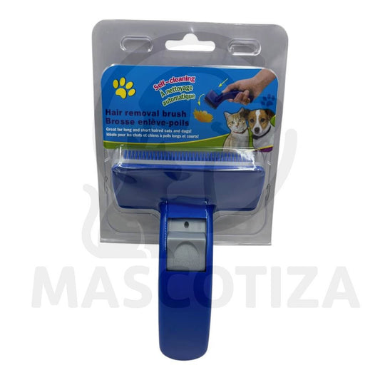 Peine Azul con Botón Retractable