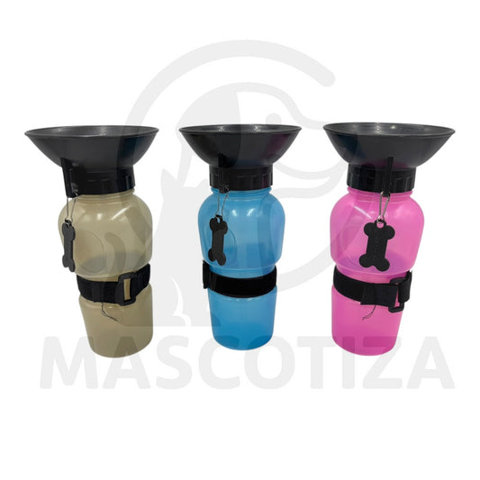 Botella de Agua con Plato para Mascotas